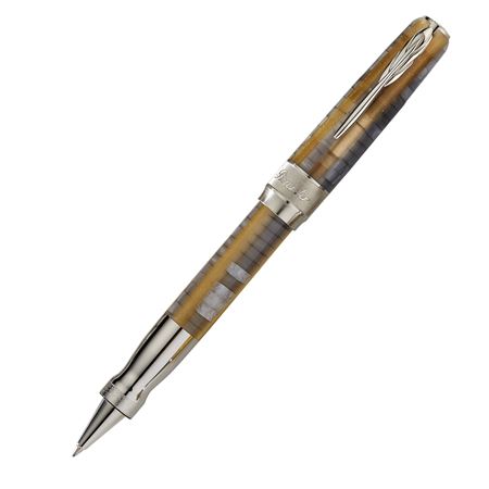 Pineider Arco Bysantium Rollerball Pen Gold Stone